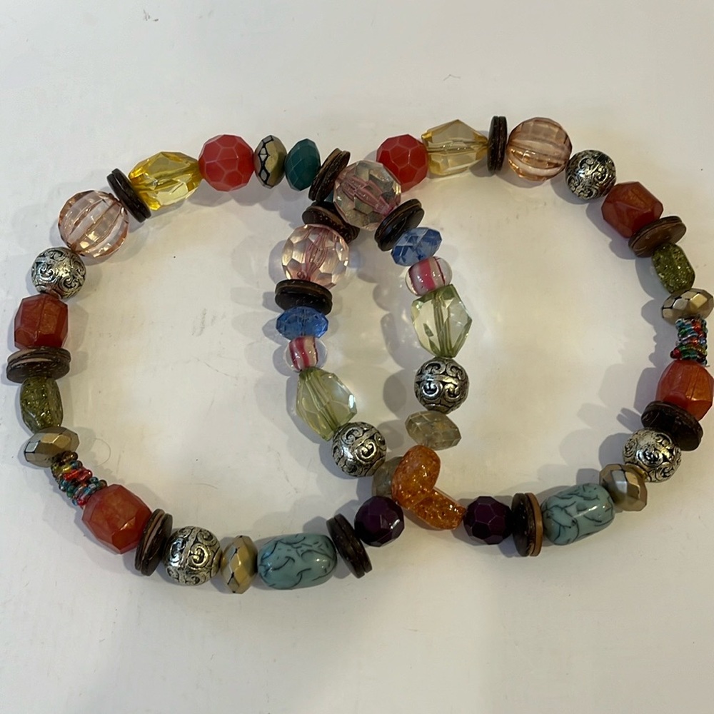 Variety of beads multicolor numerous shapes purse handles round decorative